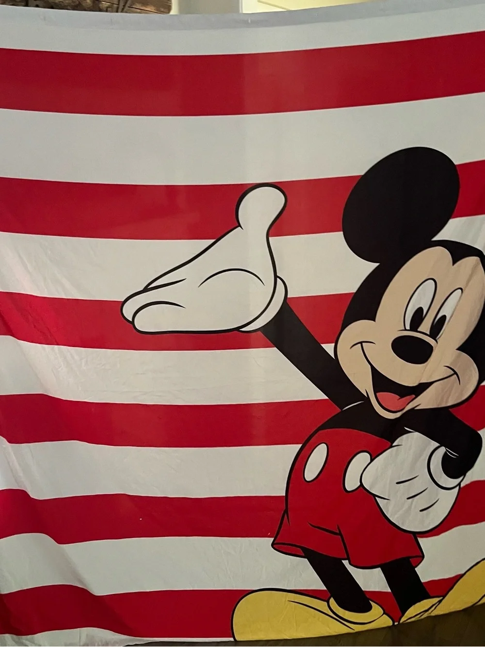 Disney Mickey Mouse Red White Yellow Shower Curtain